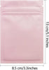 100 Pack Resealable Mylar Bags 3.3 x 5.1 Inch Smell Proof Foil Pouch with Clear Window (Pink)