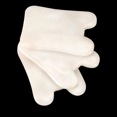 MObyat 1Pcs White Jade Guasha Board Massager Tool Crystal Energy Stone Traditional Scraper Mat for Body Back Neck