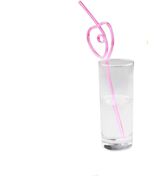 12 PCS Heart-Shaped Party Straws for Drinking Sipping - Novelty Props for Wedding Birthday Party