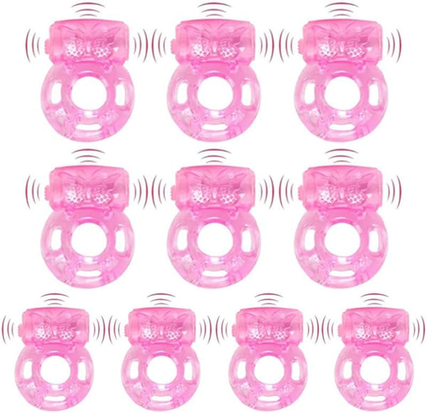 YGOJKE 10 Pcs Disposable Vibrating Penis Ring, Clitoral Mini G spot Stimulator for