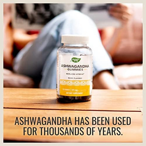 Nature's Way Ashwagandha Gummies - 125 mg Per 2-Gummy Serving, Berry Flavored Stress Reduction, 90 Gummies