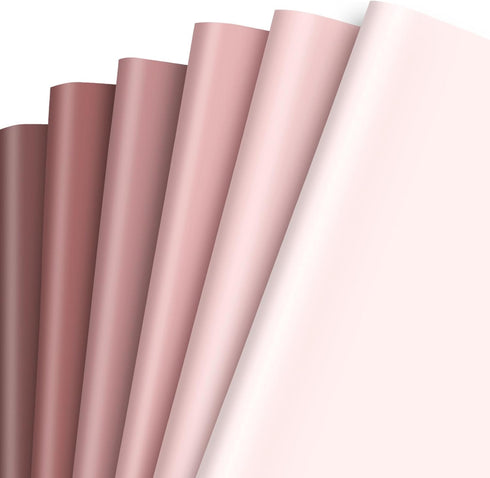 JarThenaAMCS 12 Sheets Dusty Pink Wrapping Paper - Not Roll - 6 Colors Gradient Flat Gift Wrap for Party