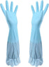 RARITYUS Household Kitchen Cleaning Gloves - Waterproof Cotton Lined Dishwashing Non-Slip Long Cuff Gloves