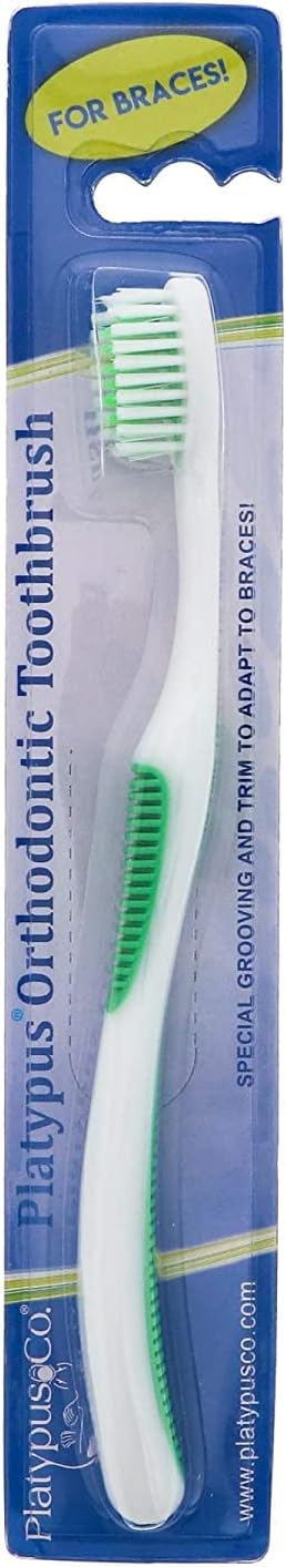 Platypus Orthodontic Toothbrush for Braces, Soft Bristle for Adults & Kids, Angled Bristles for Better Access, 1 Count