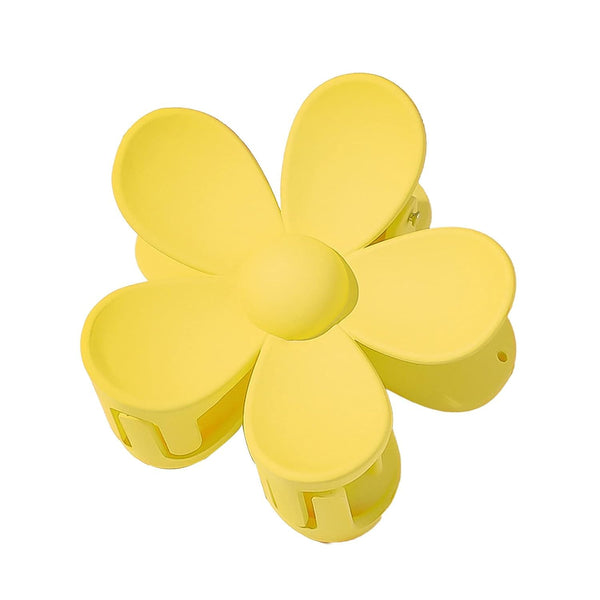 Yellow Hair Claw Clips | Flower Shaped Plastic Jaw Clips | Anti-scratch Light Hair Accessories for Beauty