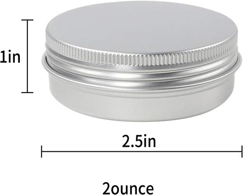 Moretoes 48 Pack 2 Oz Metal Round Tins, Aluminum Tin Cans with Screw Lid for Salve, Spices or Candies