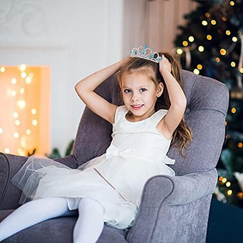 Lovelyshop Colorful Gems Silver Rhinestone Tiara for Little Kid and Big Kid Prom Birthday Princess Crown
