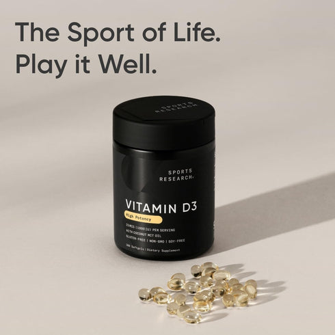 Sports Research Vitamin D3 1000 IU with Coconut MCT Oil, 360 Liquid Softgels, Immune & Bone Support