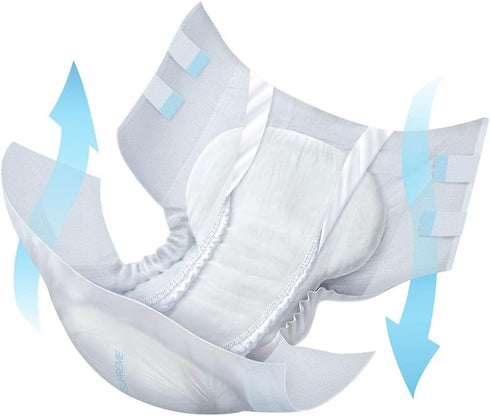 Pack/15 NorthShore AirSupreme Incontinence Tab-Style Briefs for Men and Women, Medium