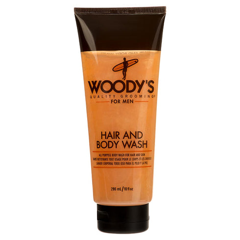 Woody's 10 Fl Oz 2-in-1 Hair Shampoo & Body Wash for Men, All-Purpose Grooming Wash, Refresh & Revitalize