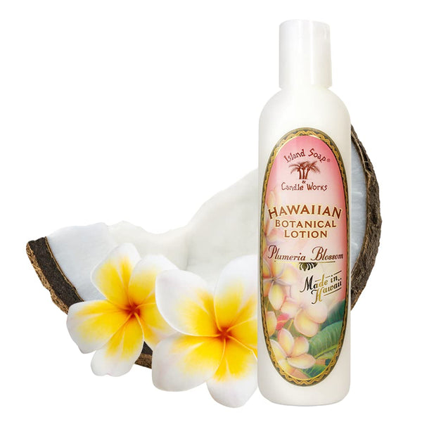 Island Soap and Candle Works Plumeria Blossom Scented Body Lotion, 8.5 Fl Oz for Men and Women