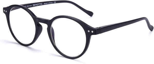 ZENOTTIC Blue Light Blocking Round Reading Glasses for Men Women, Magnification 0.0 to 3.5