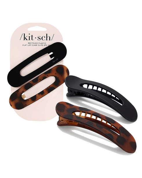 Kitsch Flat Hair Clips - Stylish Lay Down Claw Clips for Women with Thick Hair | Large Alligator Hair Clips (2pc)