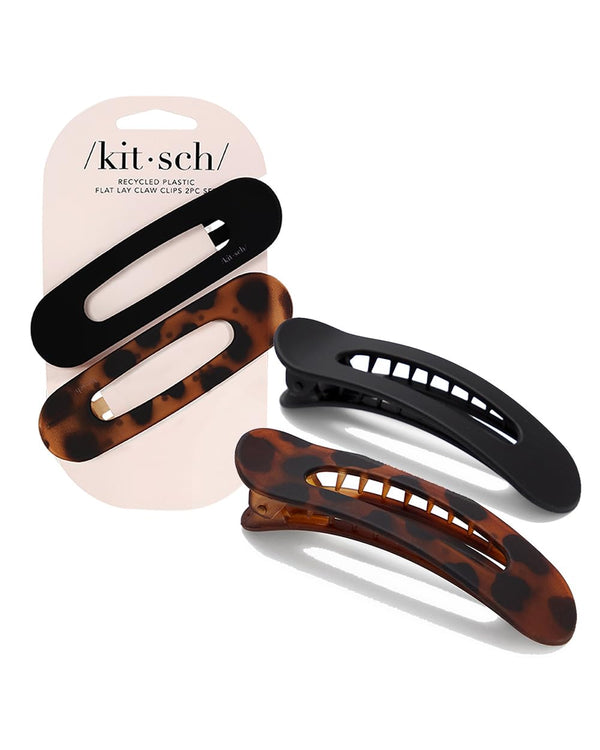 Kitsch Flat Hair Clips - Stylish Lay Down Claw Clips for Women with Thick Hair | Large Alligator Hair Clips (2pc)