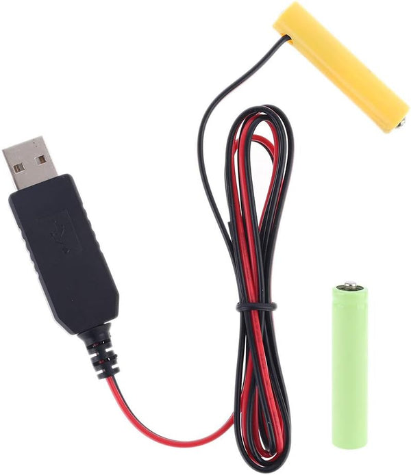 LR03 AAA Battery Eliminator, 2M USB Power Supply Cable, Replace 1 to 4pcs AAA Battery
