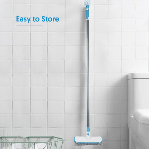 Scrub Brush Floor Brush with Long Handle, 2 in 1 Deck Brush Floor Scrubber for Bathroom, Kitchen, Tub, Carpet