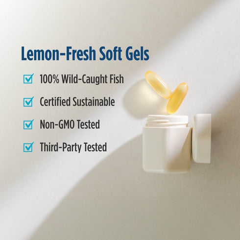 Omega-D3, 60 1280 Omega-3 1000 D3 Immune 30 Nordic Naturals Ultimate Lemon Flavor - Soft Gels - mg + IU Vitamin - EPA