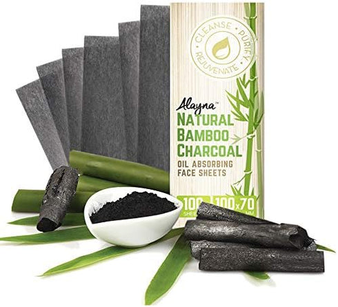 Oil Blotting Sheets for Face - Natural Bamboo Charcoal Blotting Paper for Oily Skin, 3 Pack