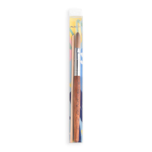 KADS 16# Pure Kolinsky Hair Bristles Acrylic Nail Brush Oval Crimped Shaped RedWood Handle Professional Salon Quality (16#)