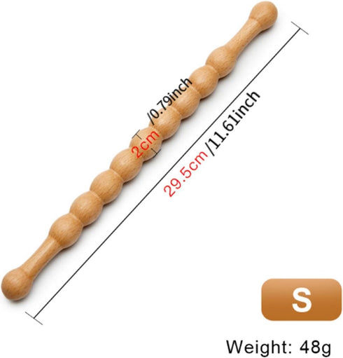 Ysyqkn Massage Rod Therapy Stick Wood Handheld Portable Manual Scraping Tool Massager Stick for Neck Shoulder Back