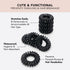 Kitsch Spiral Ponytail Holders for Women - Waterproof Hair Ties for Teens, Stylish Phone Cord Ties & Coils, 8 Pcs, Black