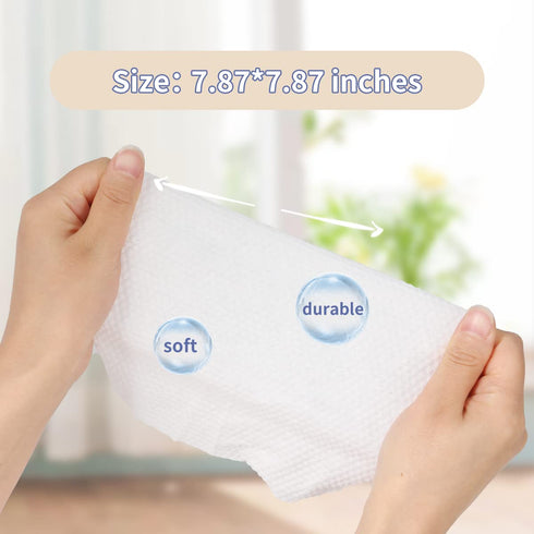Disposable Face Towel, MSOEUESO 100% Cotton Facial Tissues, Biodegradable Clean Towels, 100 Count
