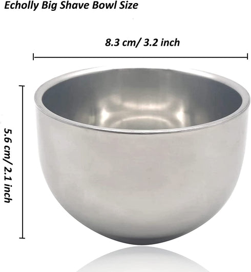 Premium Shaving Brush Kit - 3 in 1 Set for Men with Badger Synthetic Hair Brush, Stainless Steel Soap Bowl, Safety