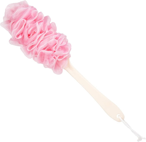 Lufa Back Scrubber for Shower, Anti-Slip Long Handle Bath Sponge, Soft Nylon Mesh Body Brush for Women & Men