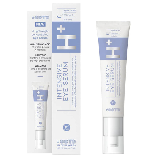 Korean Eye Serum for Under Eye, Hydrating, Anti-Aging, Firming, Dark Circle Treatment with Hyaluronic Acid, Vitamin C,