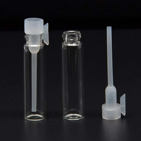 Teensery 100 Pcs Empty Perfume Sample Bottles, Mini Glass Refillable Vial Containers for Essential Oil