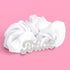 xo, Fetti Ivory XL Bride Rhinestone Scrunchie - Satin Hair Tie | Bachelorette Party Accessory, Bride to Be Favor, Bridal Shower Headwear, Bridesmaid Gift, Wedding Supplies, Engagement Decorations