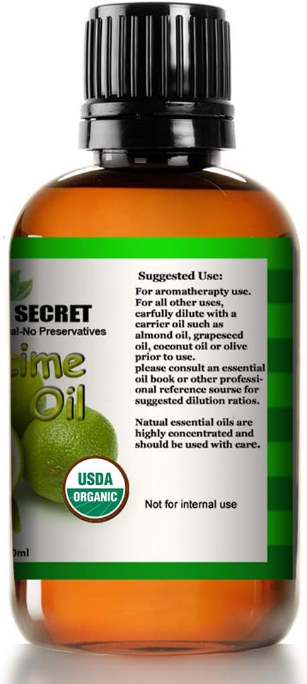 Mayan’s Secret USDA Certified Organic Key Lime Essential Oil for Diffuser & Reed Diffusers (1oz)