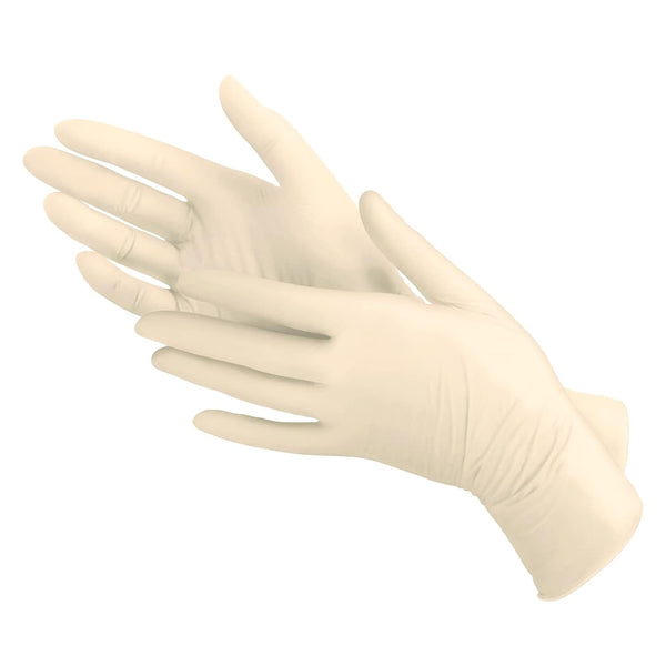 Green Direct Disposable Latex Gloves, Powder Free Cleaning Gloves, Size Medium, Pack of 100
