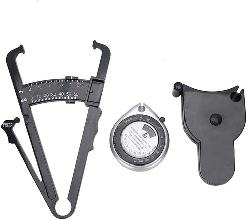 Digital Body Fat Caliper Set with Automatic Retraction, Measures Chest, Waist, Leg Circumference, High Temperature