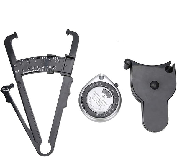 Digital Body Fat Caliper Set with Automatic Retraction, Measures Chest, Waist, Leg Circumference, High Temperature