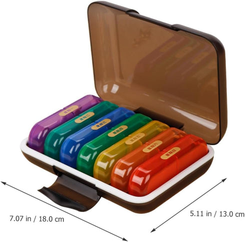 YOSADIER Weekly Medicine Organizer Pill Case with Multi-Grid Compartments, Portable Wear-Resistant Pill Storage Box