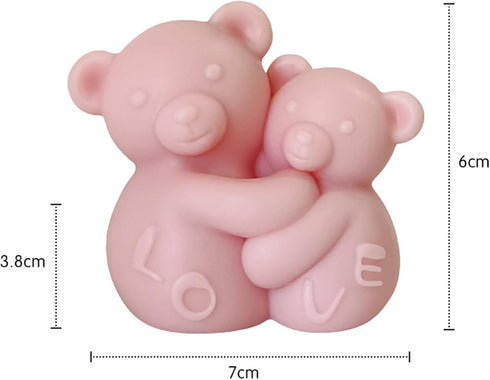 T-shin Candle,100G Hugging Bears Aroma Healing Cute Teddy Bear Family Mother Love Decorative Scented Candle for Table