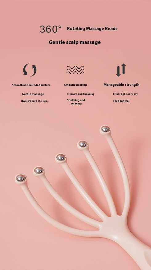 Inoostar Set Scalp Massager & Gua Sha Tool - Manual Head Massager, Massage Comb for Relaxation & Stress Relief (Pink