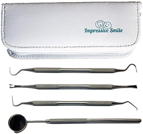 #1 Dentist Tools Kit – A Grade Stainless Steel Dental Hygiene Set, Tarter Remover, Dental Pick, Mouth Mirror, Free Case