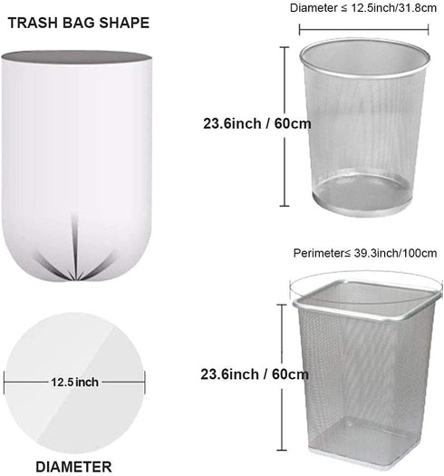 Magesh 4 125 Counts Small Trash Bags, Gallon Trash Bags/Garbage Bags, Strong Wastebasket Liners for Bathroom Bedroom