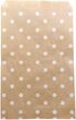 N'icePackaging 20 Qty 4" x 6" Decorative Flat Paper Gift Bags, White Polka-Dot on Brown Kraft Bags