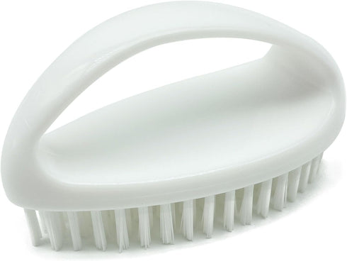 Heavy Duty Scrub Brush for Cleaning, Multi-Purpose Small Size with Stiff Nylon Bristles, White