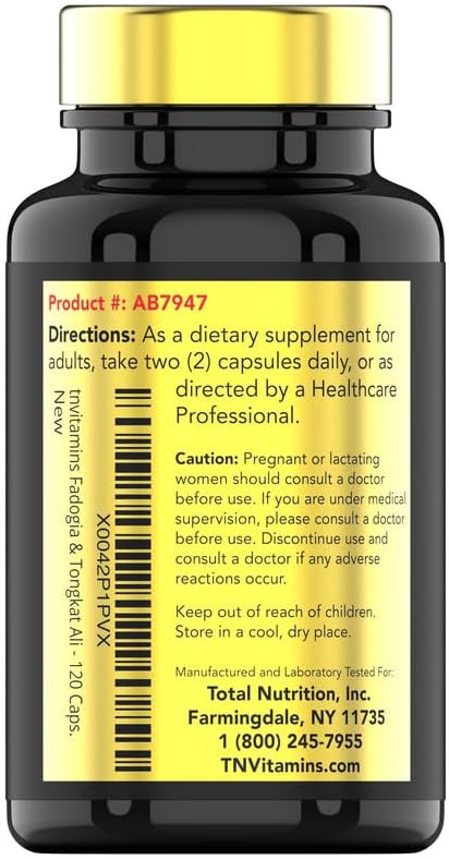 Fadogia Agrestis & Tongkat Ali Supplement - 1500mg, 120 Capsules, Ultra-Potent Formula for Men