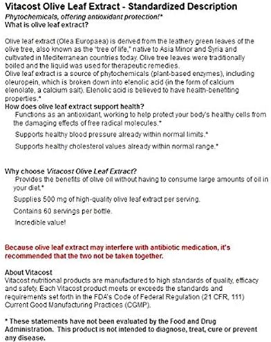 Vitacost Synergy Olive Leaf Extract - Standardized -- 500 Milligram - 60 Capsules