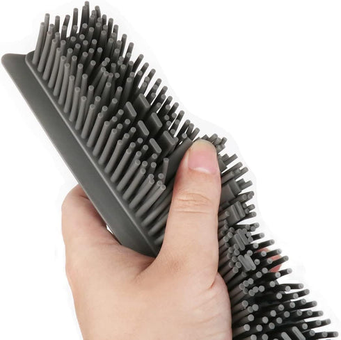Rubber Broom with Handle, Removing Cats Dogs Hair for Floors, Carpets, Tiles, Windows, and Gardens
