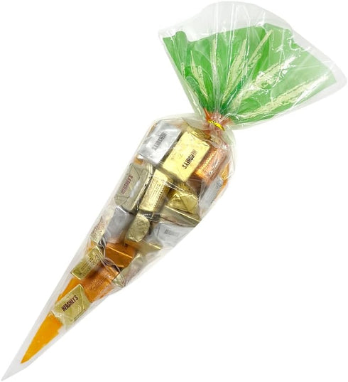 50pcs Carrot Shaped Candy Bags, Creative Cone Cellophane Bags for Easter Gift Storage, Translucent Packaging with Twist