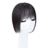 Middle Part Silk Base Human Hair Topper - 7x10cm Clip in Hairpiece with Wispy Fringe, Off Black