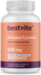 BESTVITE N-Acetyl Cysteine 600mg (NAC) - 120 Vegetarian Capsules - Vegan, Gluten Free, No Fillers
