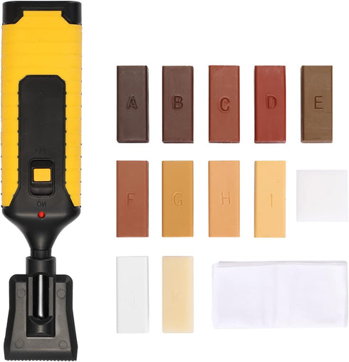 Wood Floor Furniture Scratch Repair Kit, 11 Colors Wax, Leepesx Laminate Repairing Kit with Melting Tool for Cracked