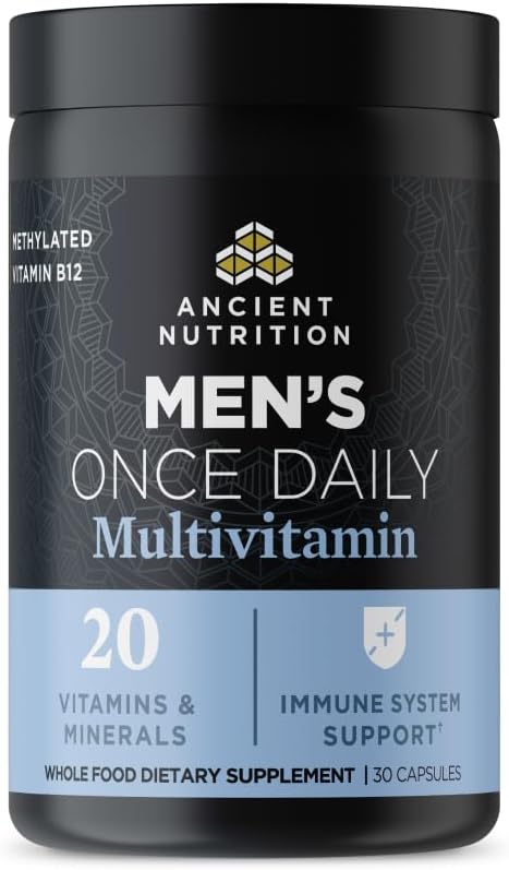 Ancient Nutrition Multivitamin for Men, Multi Men's Once Daily Vitamin Supplement, Methylated